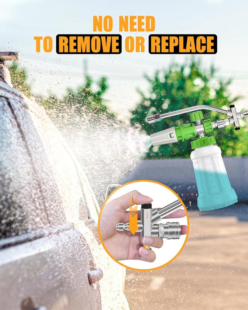 DANCINGBOAR Foam Cannon Dual Connector for Pressure Washers, Double Tip Attachment, 4000 PSI, 1/4'' Quick Connect, Ideal for Car, Motorcycle, Roof, and Driveway Cleaning - Image 4